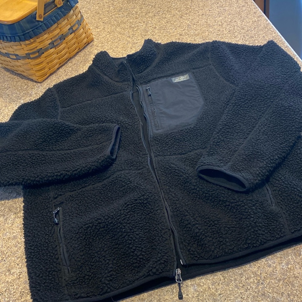 Eddie Bauer Black Fleece Zip Jacket Men’s XL